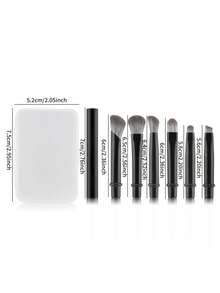 6-Pack Portable Makeup Brush Replacement Brush Head Nose Shadow Brush Travel Set - Multicolor - View 3