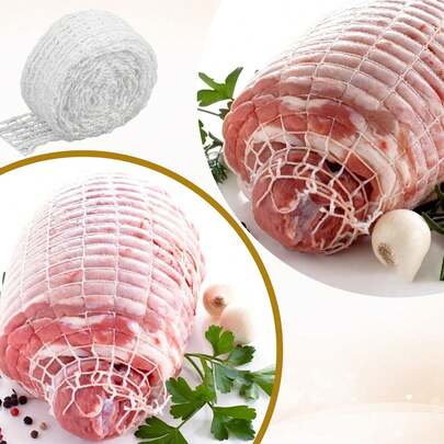 Durable Reusable Sausage Casing Net, Allows Sausages And Meats To Breathe Fully - Breathable Design Prevents Cracking, Easy-To-Clean Kitchenware, Suitable For Hams And Meats, Ham Cooking Accessory, Effective Steam Circulation.