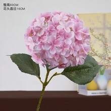 1 pezzo Fiore artificiale di ortensia, decorazione per la casa con stelo finto, adatto per decorare la scrivania, matrimoni, festa di nascità, feste di compleanno, profumo da sposa e centrotavola - Blu - Visualizzare 5