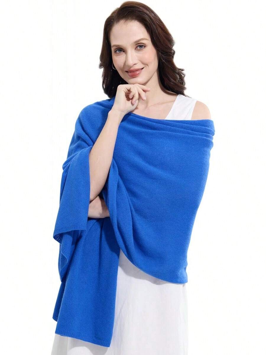Soft Cashmere Blend Wrap Scarf For Travel, Extra Large 87"X28" - Màu xanh lam sáng - Xem 1