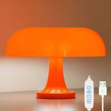 1pc LED Mushroom Decorative Table Lamp, USB Powered Reading/Eye-Care Light, 3-Color Dimmable Orange/White Mushroom Modern Romantic Art Lamp, Suitable For Home Decor Ambience Lighting, Applicable To Bedroom, Living Room, Cafe - Mushroom Table Lamp - View 3