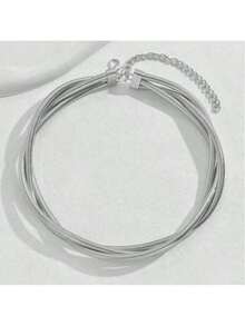 1件装 时尚简约编织蛇骨链项链（女士款） - 編制項圈 - 查看 5