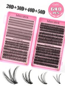 640 Clusters Natural Soft 10D 20D 30D 40D Super Capacity Mixed 8-16mm 0.07mm C Curl Fluffy Thick False Eyelashes, DIY Handmade Eyelash Extension, Daily Makeup Cartoon Fake Eyelashes, New Upgraded Gift Box Eyelash Clusters, Eyelash Clusters, Individual False Eyelashes, Eyelashes, False Eyelashes - C - View 11
