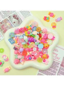 30pcs/Set Cute Mixed Resin Candy Flat Back Charms, Slime Making Supplies For DIY Crafts, Scrapbooking, Party Favors, Halloween Candy Party Decor, Christmas Home Wall Decoration (Random Color & Style) - Multicolor - View 4
