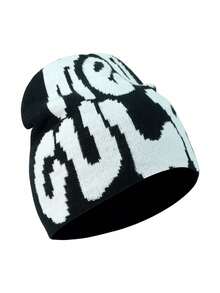 Y2K 时尚针织帽，男女通用保暖帽，街头骑行礼物，字母图案，波西米亚风，腈纶材质，四季皆宜的男士冬季帽子 - A - 查看 10