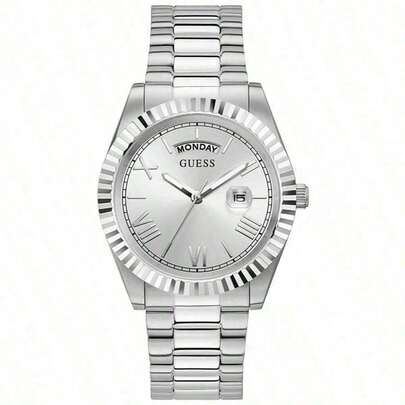 Guess 男士简约时尚商务石英表，不锈钢表带，型号 GW0265G6