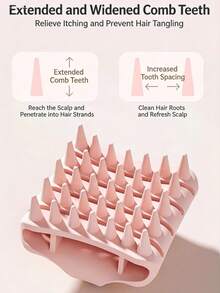 Elastic Silicone Hair Washing Brush, Hollow Massage Scalp Cleansing, Damage-Free Hair Washing Tool, Stress Relief, Multi-Function Comb - Multicolor - View 8