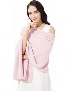 Soft Cashmere Blend Wrap Scarf For Travel, Extra Large 87"X28" - 櫻花 - 查看 8