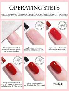 1 Bottle 15ml Fuchsia Gel Nail Polish, Beginner-Friendly Solid Color, Soak-Off, Suitable For All Seasons - Rose Red - View 9
