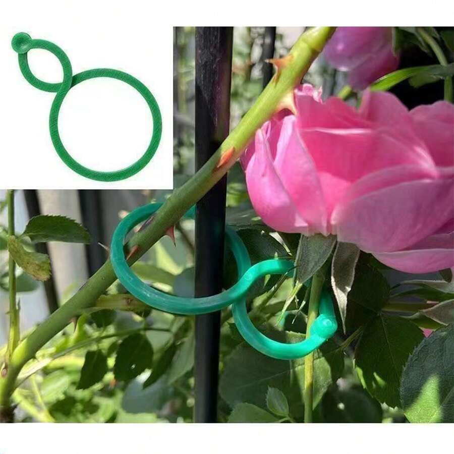 Plant Fixator, Gardening Butterfly Buckle Rings, Large Infinity Plant Binding Ties, Vine Growth Fixing Clips, Gourd Rings - 100pcs - View 1