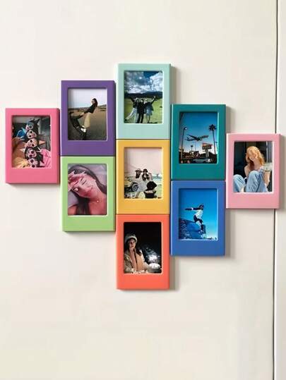 1Set 3-Inch Photo Frame Magnetic Refrigerator Sticker Photo Frame Creative 3-Inch Photo Display Desktop Decoration Ornament Small Card Photo Clip, Record Beautiful Moments - Office, Kitchen, Living Room, Bedroom Decoration, Valentine'S Day, Birthday, New Year Gifts