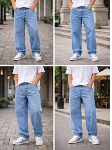 Baggy Balloon Jeans - 淺色水洗藍 - 查看 4