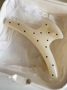 2个/1个 4.53英寸/11.5厘米 白色波点彩虹心形轻便塑料发夹，时尚百搭优雅简约纯色发爪，适合日常佩戴、休闲、派对、通勤、海滩、度假 - 可用于扎马尾辫、盘发、洗脸、化妆等夏季发饰沙滩发夹度假 - 彩色 - 查看 3