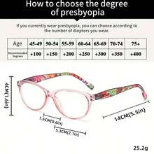 5PCS Women's Cat Eye Floral Reading Glasses - Comfortable Spring Hinge Eyewear Set - Nhiều màu - Xem 6