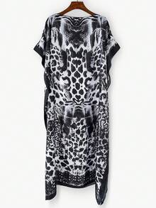 1pc Women's Retro Elegant Animal Print Faux Silk Kaftan Shawl, Versatile Long Satin Coverup For Summer Beach, Pool, Vacation, Sun Protection - Multicolor - View 6