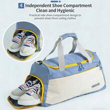 Travel Tote Bag/Backpack With Shoe Compartment, Unisex Sports Yoga Gym Bag, Large Capacity Weekend Overnight Carry-On Bag - Multicolor - View 5