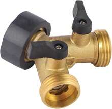 Garden Hose Splitter 2 Way Heavy Duty, Brass Faucet Adapter With Rubber Grip Handle For Gardening Water Hose Shut Off Valve Hose Connector Fittings Outdoor Water Spigot Hose Bib Y Splitter - Trắng - Xem 5