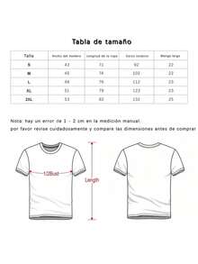 Camiseta de manga corta redonda impresa al estilo americano de moda, 180 gramos puro, ajuste unisex suelto, transpirable y rápida secado, lavable en máquina, cómoda y adecuada para primavera, verano y otoño, disponible en tallas S-3XL. - Negro - Ver 4