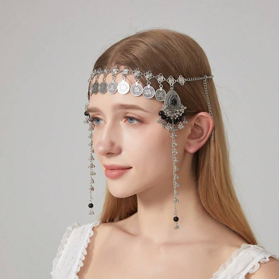 1 chiếc băng đô phong cách Bohemian cổ điển, băng đô cài tóc kiểu vintage, phụ kiện tóc cô dâu mang hơi hướng kỳ lạ, thích hợp cho mùa hè, kỳ nghỉ, du lịch.