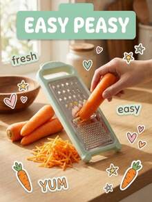 1件装多功能三合一蔬菜削皮器，快速削皮切片，易于清洁且耐刮擦，适用于厨房中多种食材加工，例如将蔬菜和水果切丝、切片、研磨成泥。 - 彩色 - 查看 5