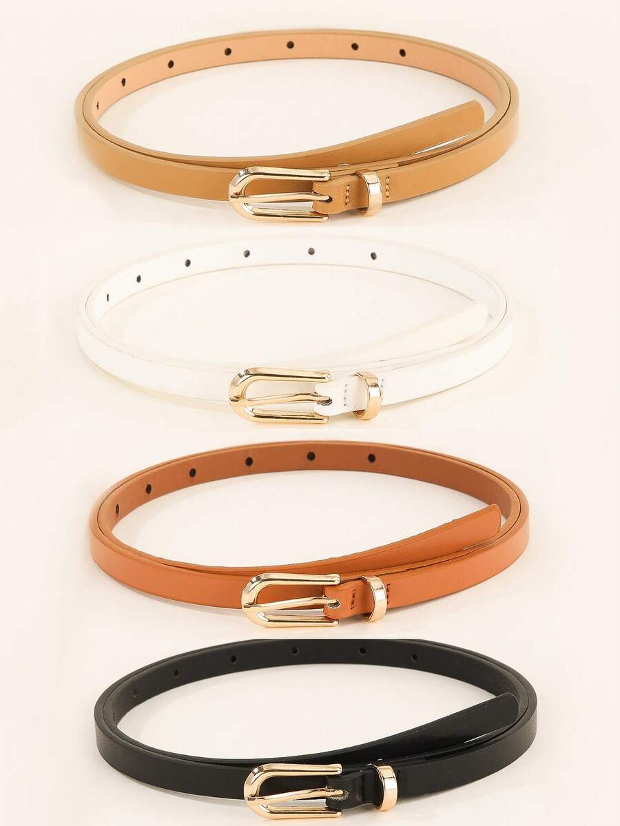 4pcs Minimalist Women & Teenage Students Fashion Belt Set - Multicolor - View 1