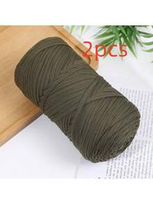 [Paquete de hilo 100% poliéster] 2 paquetes de hilo 100% poliéster - 200g por paquete, colores mixtos, adecuado para manualidades DIY, tejido, cestería y tejido de alfombras - 200 gramos - Ver 38