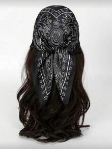 1条女士头巾，丝滑腰果印花发带，颈巾，适合日常使用 - 彩色 - 查看 1