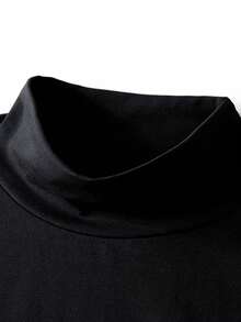 3pcs Men's Solid Color Casual Turtleneck Long Sleeve T-Shirt - Multicolor - View 3