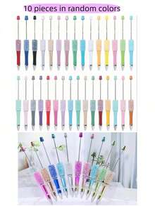 10pcs New Hot Selling DIY Jewelry UV Electroplated Sugar Handmade Stickers Sparkling Rhinestone Beaded Silicone Bead Focus Bead Craft Tools Stationery Decor - Multicolor - View 7