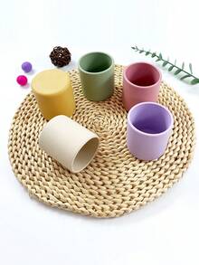 1 buah Gelas Air Bayi Silinder Polos dari Silikon, Kapasitas 190ml, Gaya Sederhana, Cocok untuk Bayi Minum Sendiri - MultiWarna - View 8