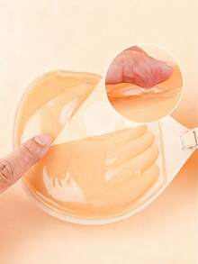 1对3厘米厚隐形粘性胸垫，提升乳沟，无肩带，可重复使用，适用于婚纱，小胸提升，透气轻薄乳贴，男女通用 - 彩色 - 查看 3