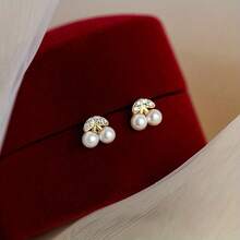 1pair, Fashionable And Minimalist Cherry Shaped Earrings, Versatile For Daily Use, Stylish And Elegant Earrings Gift - Multicolor - View 2