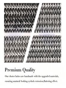 640片睫毛簇套装，D卷度，单根睫毛套装，30D+40D+50D+60D，8-16毫米，DIY睫毛嫁接，自然妆效，超浓密，智能设计，超柔软，轻盈，可重复使用单根睫毛嫁接套装，适合初学者，日常、婚礼、约会、派对、音乐节、万圣节等各种场合。 - D - 查看 5