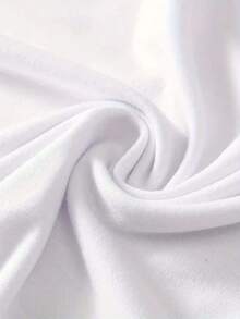 Camiseta de manga larga con cuello en V a la moda - Top de poliéster suave y transpirable, adecuado para uso casual en otoño e invierno, y para uso diario al aire libre, lavable a máquina[018#] - Blanco - Ver 4