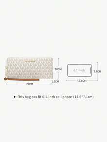 Michael Kors MK Jet Set Monogram Ultra Slim Thin Women Wallet RFID Blocking Credit Card Holder Bifold Long Ladies Billfold Zipper Around Wallet - White - View 9