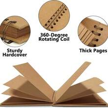 Album ảnh tự làm kích thước 8.8 x 8.8 inch, 30 tờ/60 trang, bìa cứng bằng giấy Kraft, album kỷ niệm đám cưới. - 8 inch - Xem 8