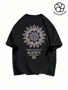2026 Domestic Shipment|Heavyweight Cotton 200 G Men's Spring/Summer Casual Printed Short-Sleeve T-Shirt Y2k - Black - View 5