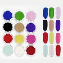 12 Boxs Flocking Powder Set White Black Sugar Nail Glitter For Nail Art Snow Nail Powder Sweater Velvet Powder DIY Manicure Decorations - 彩色 - 查看 6
