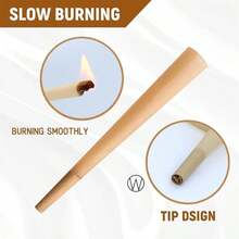 Pre Rolled Cones 50 PACKS (108mm/4.25in) - King Size Rolling Paper With Packing Sticks And Tips- Natural Unbleached Pre Roll Cones, Easy To Filling And Use (50 Packs, 108mm/4.25inch) - Default - View 3