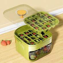 Kitchen Essentials Double-Layer Ice Cube Tray Ice Mold For DIY Ice Cubes Fruit Ice Tray Freezer Organizer Summer Kitchen Gadget Ice Cube Maker - Green - View 1