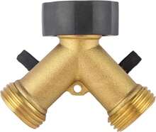 Garden Hose Splitter 2 Way Heavy Duty, Brass Faucet Adapter With Rubber Grip Handle For Gardening Water Hose Shut Off Valve Hose Connector Fittings Outdoor Water Spigot Hose Bib Y Splitter - Trắng - Xem 6