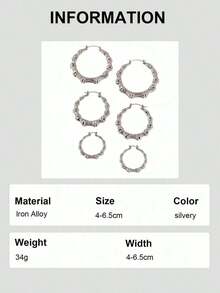 6pcs/Set Ultra-Light Bamboo Earrings, Suitable For Party And Daily Wear - Yellow Gold - View 7
