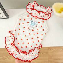 1 pieza Vestido de princesa de verano para mascotas, ligero y transpirable con volantes y estampado floral - Multicolor - Ver 14
