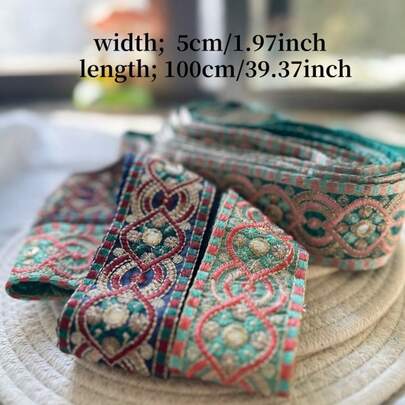 100cm Vintage Metal Embellished Trim, Suitable For DIY Crafts, Clothing & Shoe Accessories, Garment Decoration | Decorative Lace | Fabric Lace Satin Ribbon, Lace Fabric