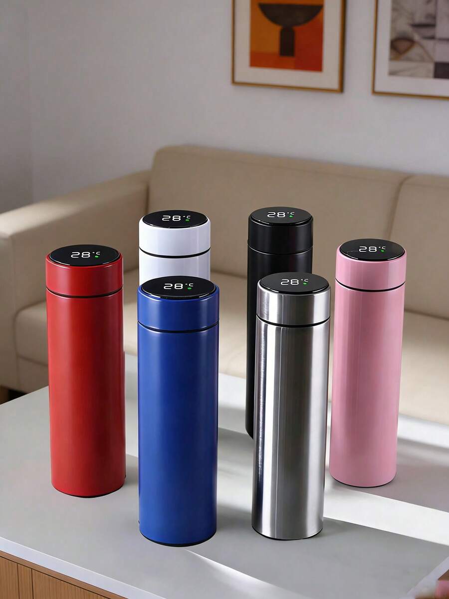 1 bình giữ nhiệt chân không 500ml/16.9oz có màn hình hiển thị nhiệt độ thông minh, chất liệu thép không gỉ cao cấp, dung tích lớn, dễ mang theo, phù hợp cho công việc, đi làm, văn phòng và du lịch, dùng được cho cả nam và nữ, kèm túi đựng, bình nước lý tưởng cho mùa tựu trường. - Nhiều màu - Xem 1