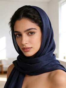 New Autumn/Winter Organza Soft Shimmery Muslim Hijab Scarf Shawl For Women - Multicolor - View 6