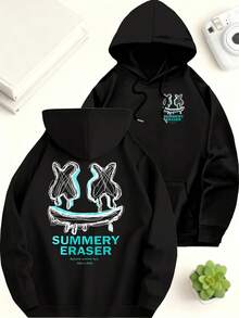 Summer Theme Pattern Style Design Decoration Brings Summer Vitality Single Men's Autumn Winter -Lined Sports Double-Sided Print Hooded Sweatshirt - Fashion Casual - Washable High-Quality Men's Top Essentials Hoodie Hoodie Women Sweatshirts Women Hoodies Men's Hoodie Sweatshirts Men Essentials Fear - màu đen - Xem 5