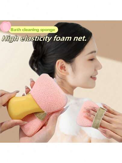 Refillable Cleaning Sponge - Soap Bag - Bath Sponge - Bath Ball - Scrubbing Towel - Super Soft Scrubbing Sponge/Foam, Suitable For Home Bathroom And Shower Accessories/Cleaning Tools/Soap Box/Soap Cleaning Tools/Foam Net Shower Brush/Back Cleaning Brush