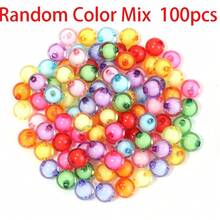30/50/100 pezzi Perline acriliche rotonde con nucleo bianco, perline centrali per fai da te, creazione di gioielli fatti a mano, braccialetti, collane, orecchini, portachiavi, ciondoli per abbigliamento e borse, accessori per artigianato da appendere in auto, perline color caramella 8-16mm - Mescola i colori in modo casuale - Visualizzare 10