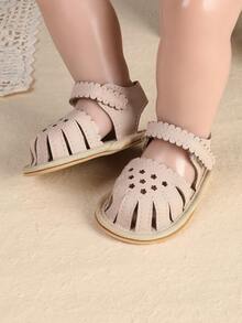 2026 Summer New Hollow-Out Closed Toe Cute Sandals For Infant Girls, Soft Bottom - Apricot - View 4
